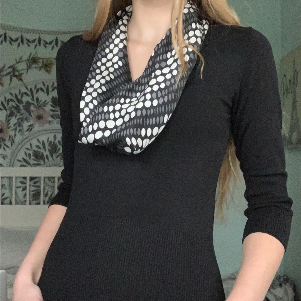 Black top with built in scarf